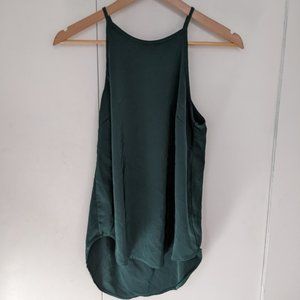 Deep green high-neck strap top